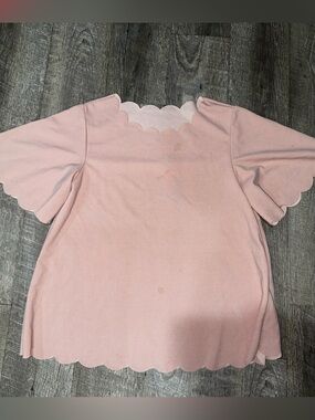 Scalloped Edge Pink Top